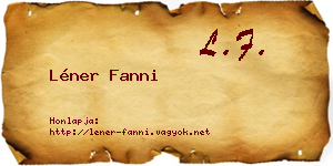 Léner Fanni névjegykártya